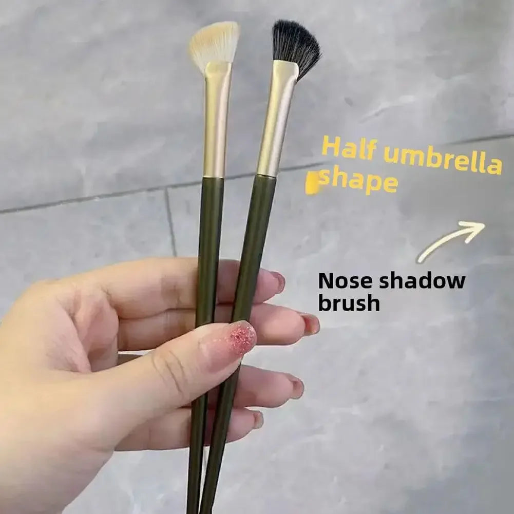 Flat Angled Half Fan-shape Nose Shadow Brushes Professional Soft Eyeshadow Nose Contouring Makeup Brushes Beauty Cosmetics Tools Peaceful Pleasures Health and Wellness