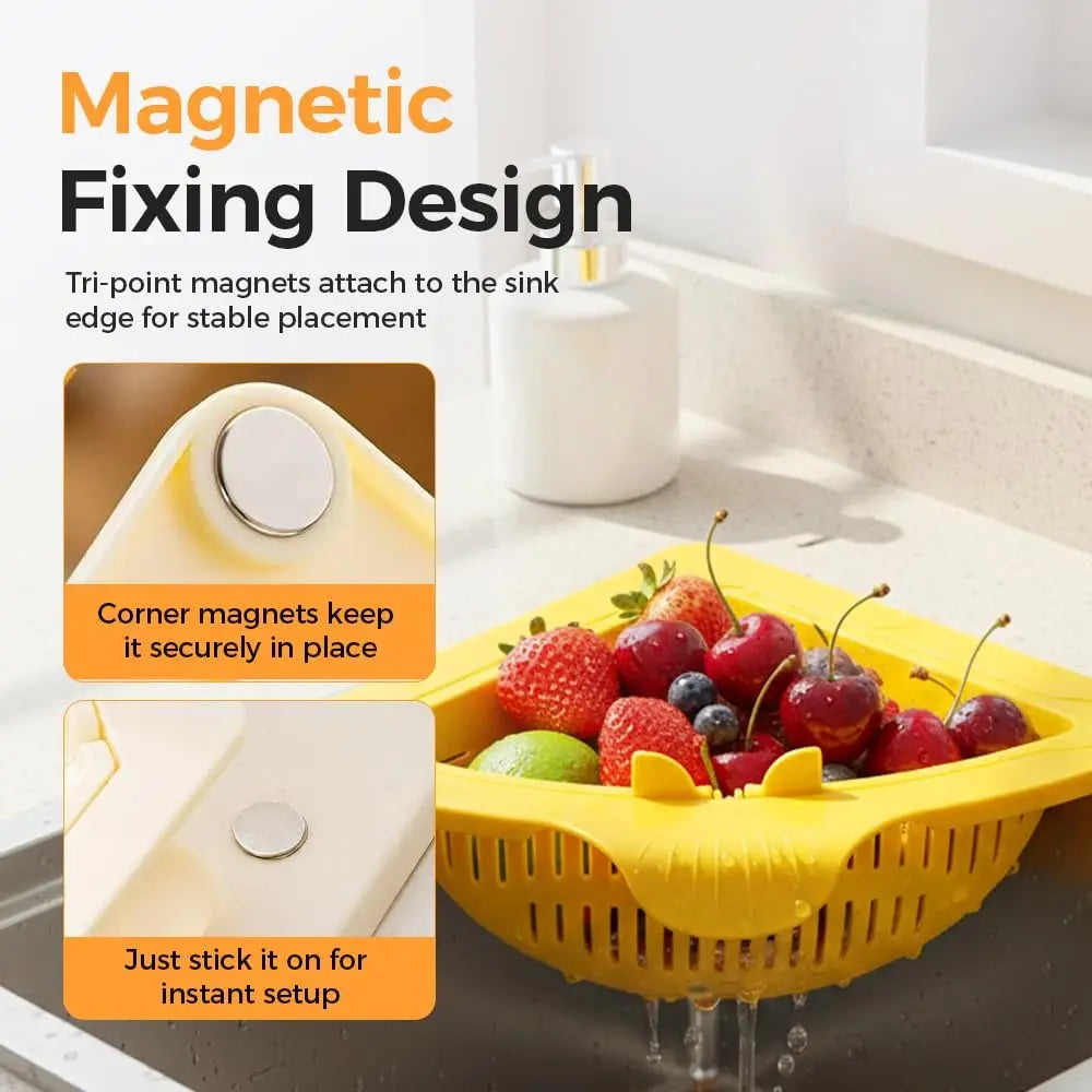 Magnetic Triangle Sink Drain Basket & Corner Strainer