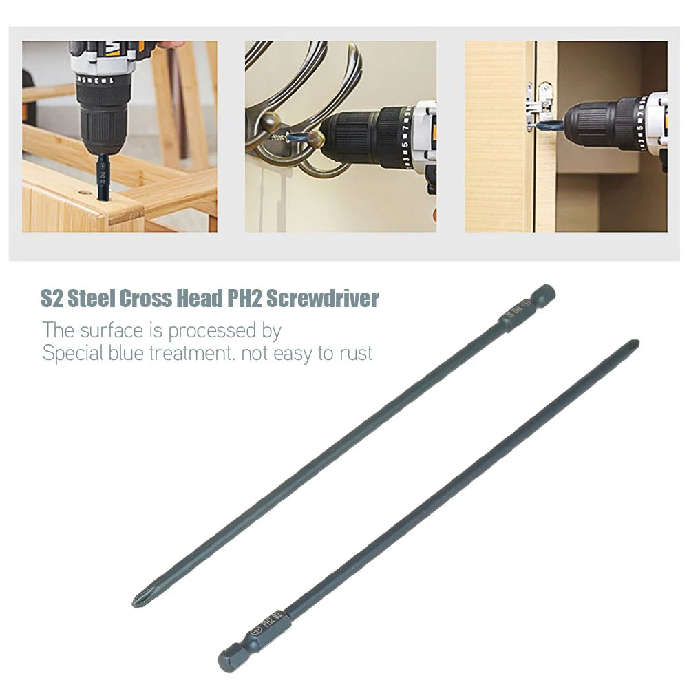S2 Steel Cross Head PH2 Screwdriver Bits 1 Hex Shank
