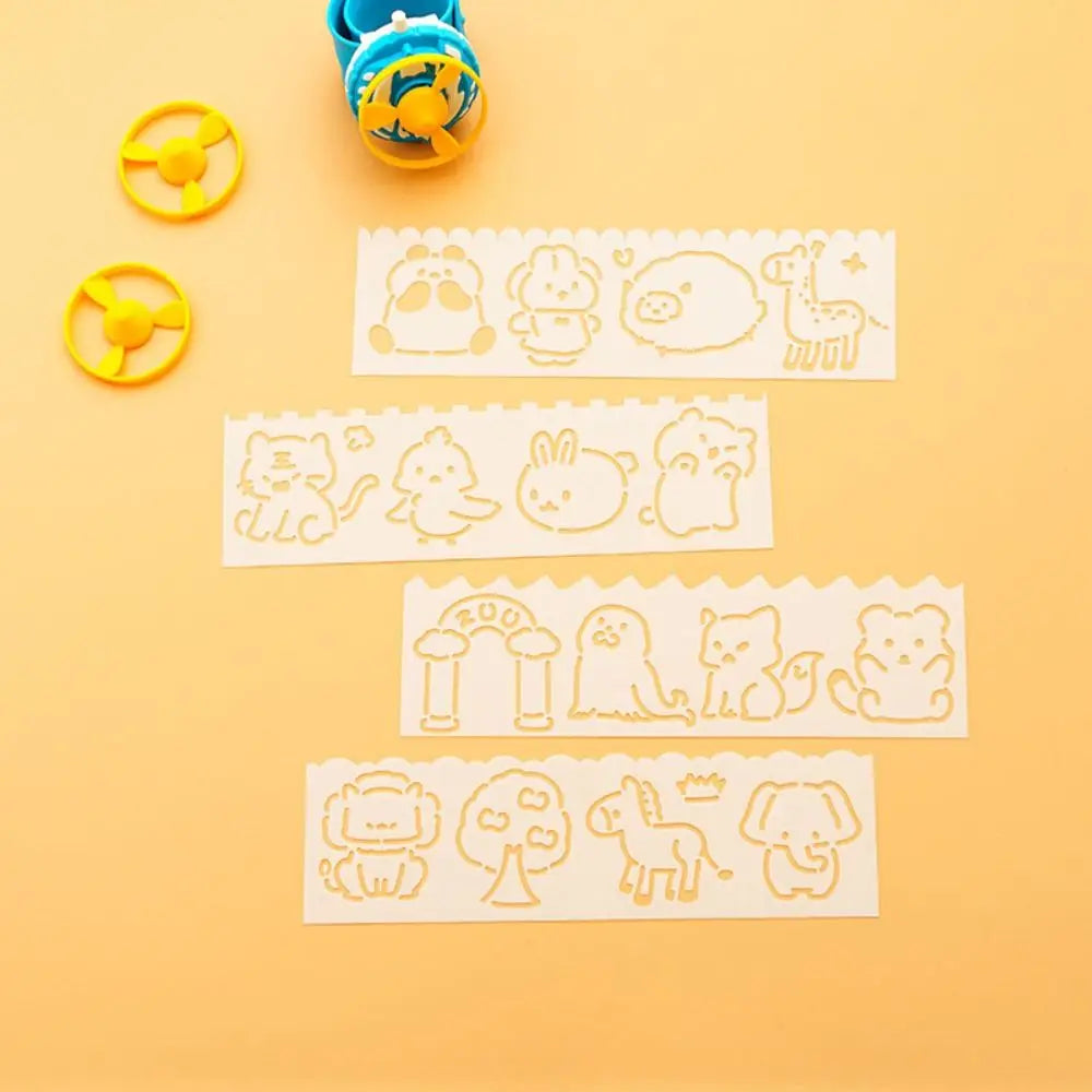 4pcs/set Copying Stencils Hollowed Drawing Templates DIY Craft Decorative Spray Painting Template Handcraft Stamping Peaceful Pleasures Health and Wellness