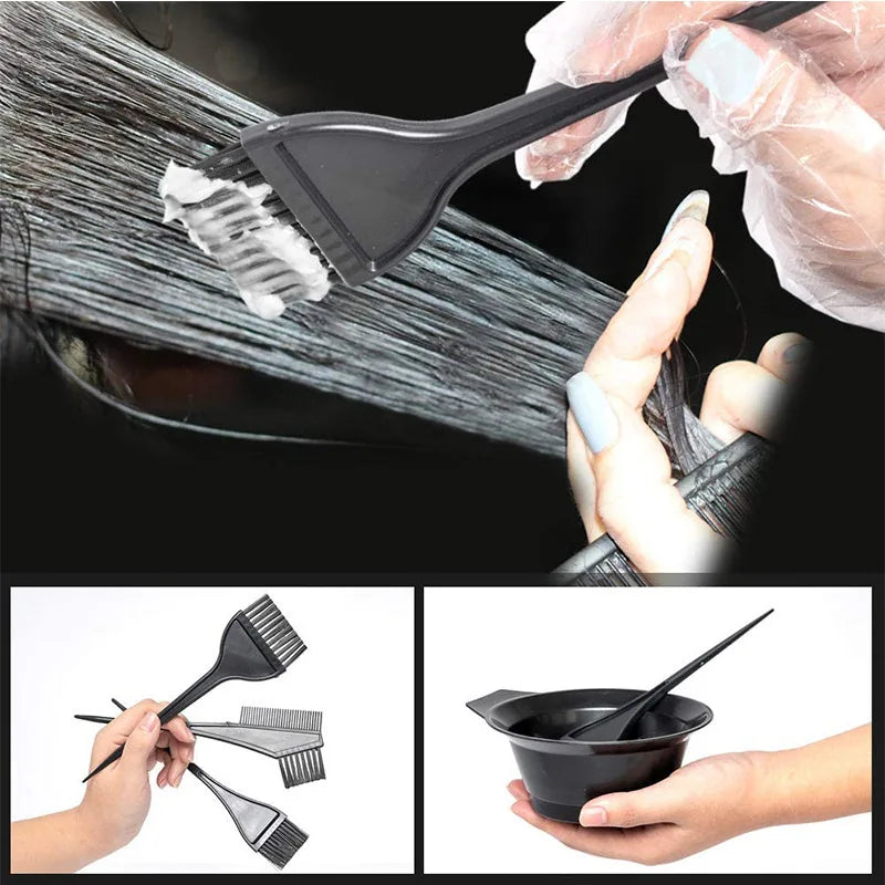 4Pcs Set Professional Hair Dyeing Kit Hair Color Dye Bowl Stirring Brush For Hair Coloring Bleaching Salon Home Hair Dye Tools Peaceful Pleasures Health and Wellness
