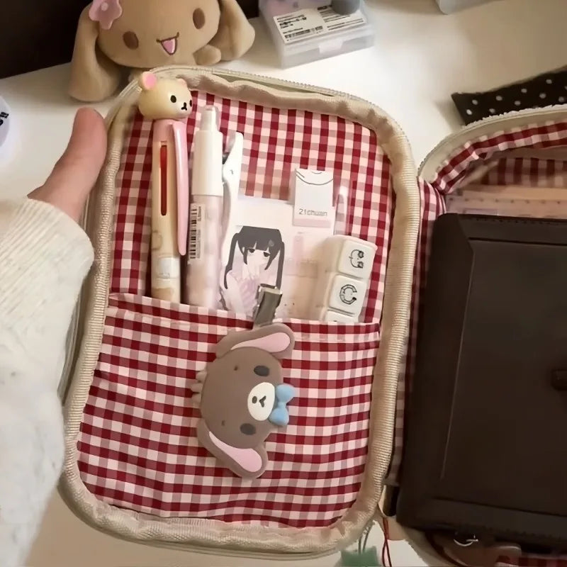 1pc Strawberry Sandwich Cosmetics Large Capacity Card Bag High Beauty Stationery Bag Washroom Storage Peaceful Pleasures Health and Wellness