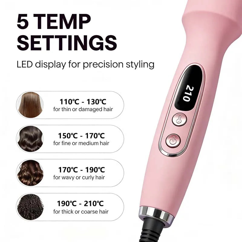 Infrared PTC expandable hair curling iron with dual voltage electric negative ion technology and 6 temperature settings Peaceful Pleasures Health and Wellness