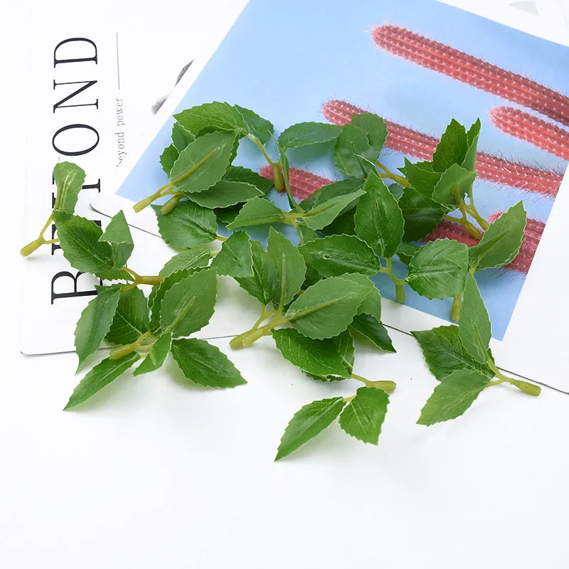 Artificial Silk Rose Leaves 50/100 Pcs – Wedding & Home Decor