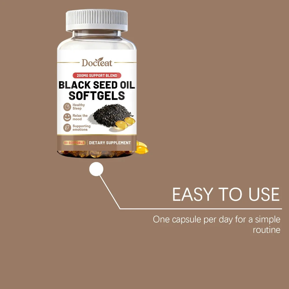 Docteat Black Seed Oil Softgels 200mg – 60ct Daily Wellness
