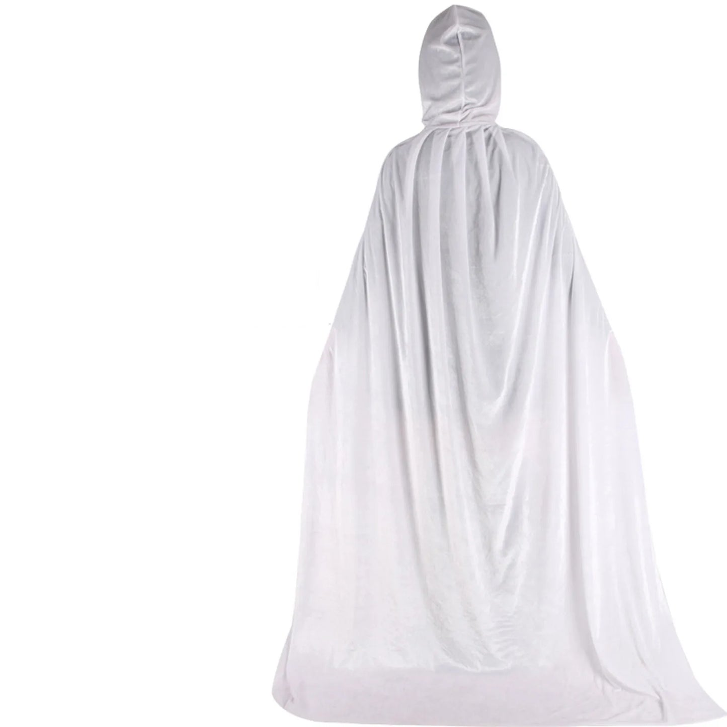 Hood Cloak Cosplay Medieval Long Cape Halloween Party Women Men Adult Long Mage Witchcraft Wicca Robe Conceal Gown Reenactment Peaceful Pleasures Health and Wellness White 110