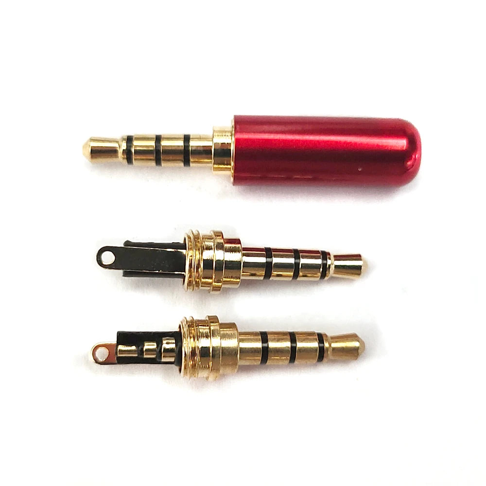 1/5PCS Copper 3/4 Pole 3.5MM Plug Male Headphone Jack 3.5MM Stereo Audio Connector for 4mm Cable Adapter Peaceful Pleasures Health and Wellness