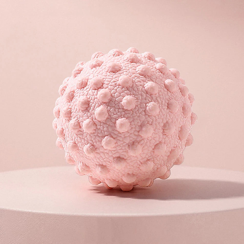Fascia Ball Raised Point Massage Ball TPR Posture Master Yoga Ball Waist and Back Foot Massage Ball Peaceful Pleasures Health and Wellness Pink
