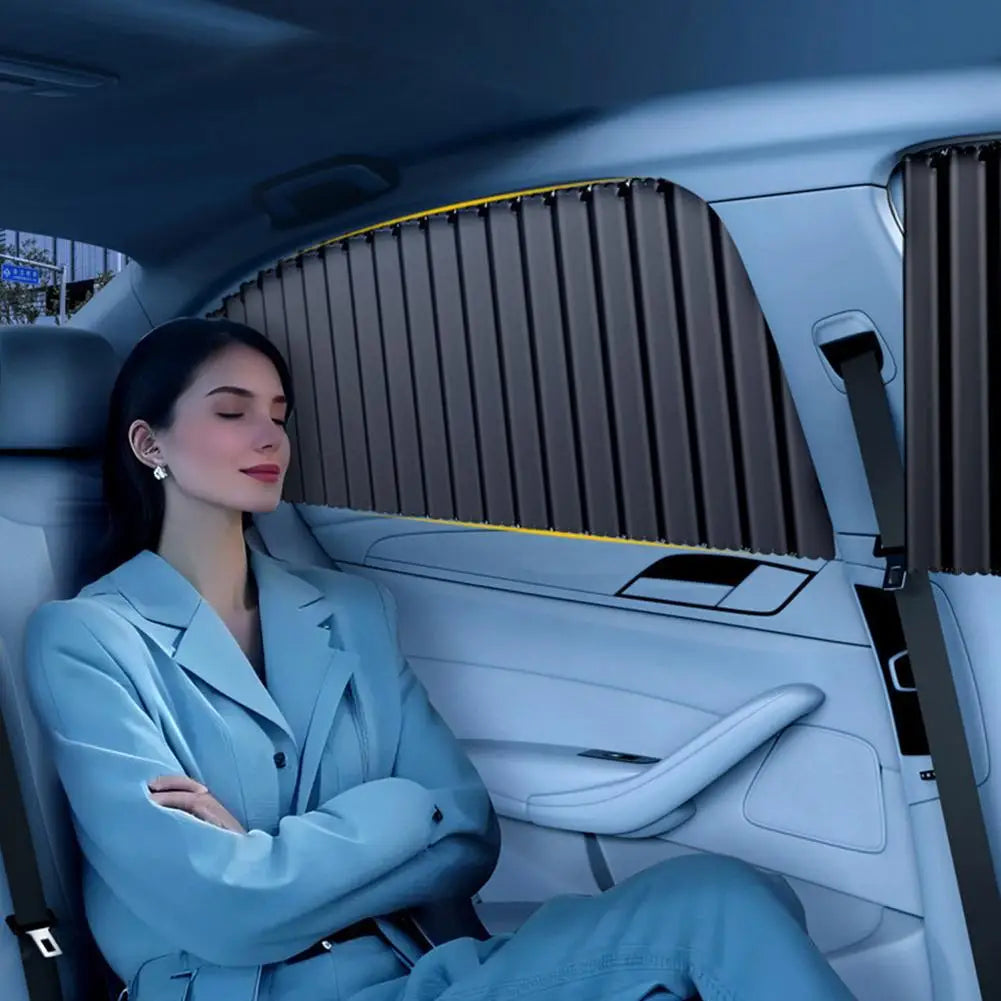 Car Window Sun Shade - Automatic Telescopic Curtain Set Peaceful Pleasures Health and Wellness