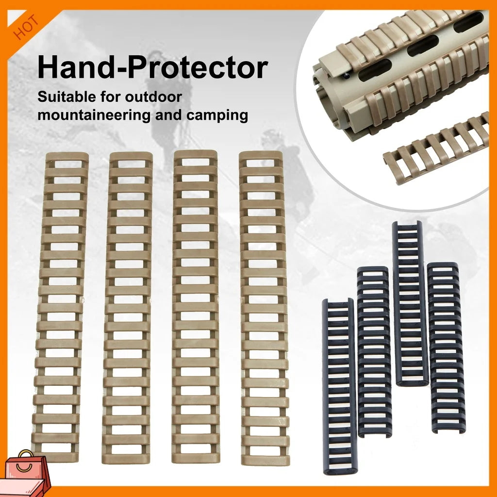 4-Pack CS Black Heat Resistant Rifle Handguard Protector Rubber Ladder Rail Cover Weaver Picatinny Rail toy Airsoft Guns Hunting Peaceful Pleasures Health and Wellness