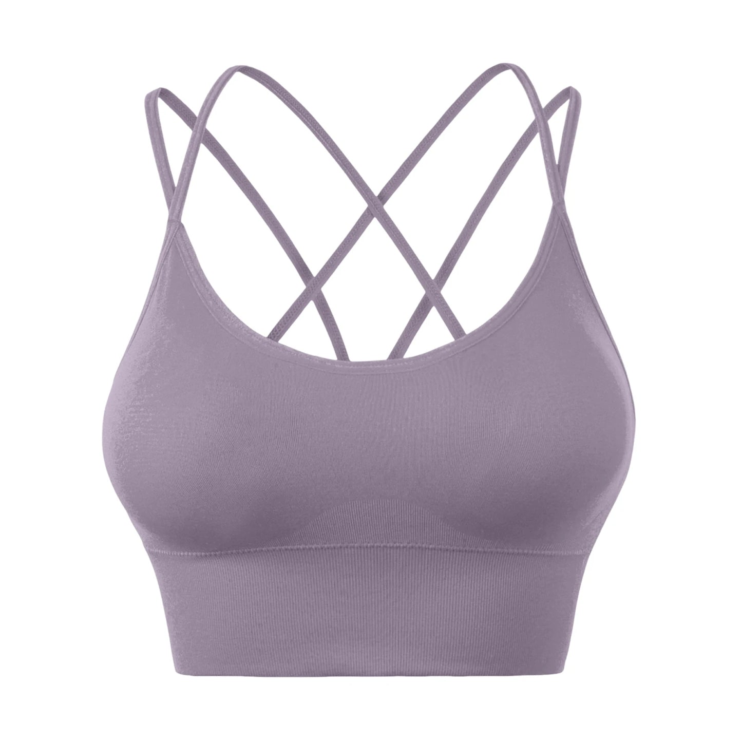 Wirefree Sports Bra Women's Sexy Back Shockproof Fitness Crisscross Brassiere Training Sports Running Yoga Tank Tops Sportswear Peaceful Pleasures Health and Wellness Light Purple 42