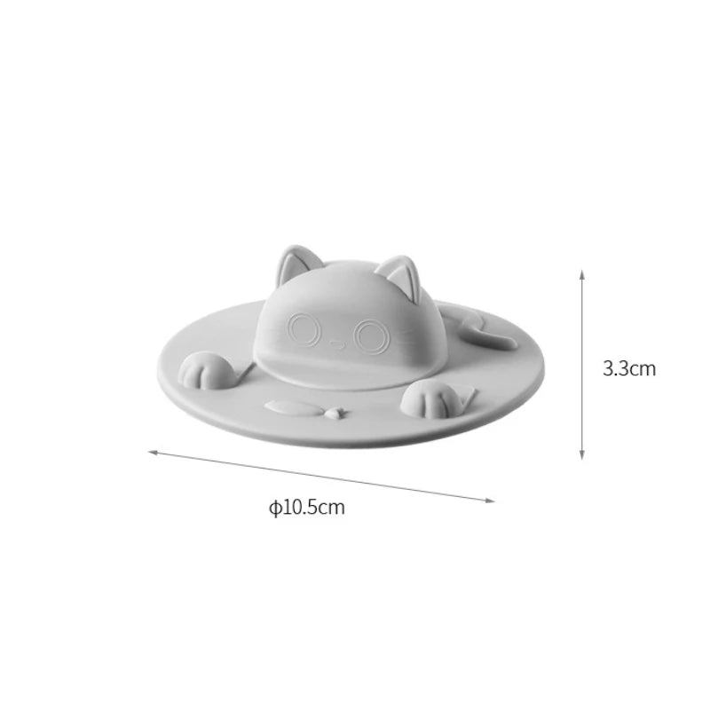Silicone Cup Lid Cartoon Creative Irregular Cup Cover Dust-proof Leak-proof Three-dimensional Cat Head Multi-functional Cup Lid Peaceful Pleasures Health and Wellness