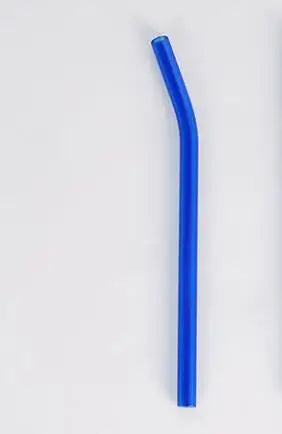 Colorful Glass Drinking Straws Easy to Clean Transparent Glass Straws for Smoothies Milkshakes Juices Teas Peaceful Pleasures Health and Wellness Blue Bent