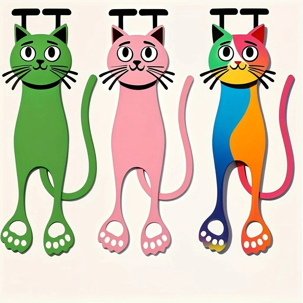 Acrylic Cat Bookmark Set of 3 | Colorful Cat Page Markers