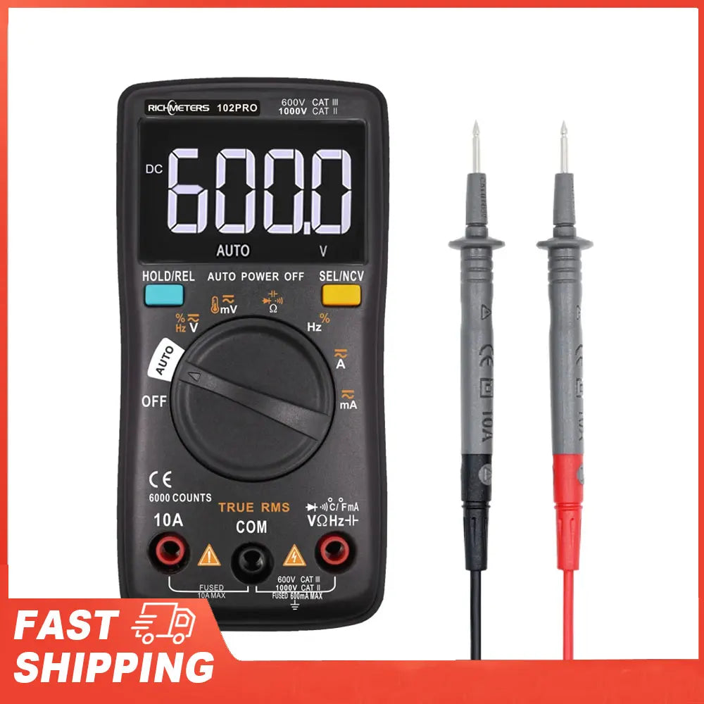 RM102Pro Auto Multimeter 6000 Counts Back Light AC DC Ammeter
