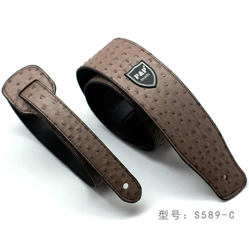 P&p Like 2023 PU Leather Guitar Strap Snake Pattern Bass Instrument