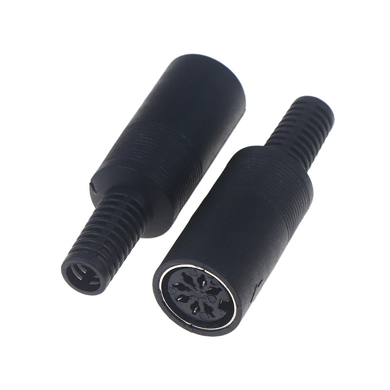 2Pcs/pack 3P 4P 5P 6P 7P 8P DIN Male/Female Plug Soecket Jack With Plastic Handle Keyboard Cable Connector Adaper Peaceful Pleasures Health and Wellness 7pins socket