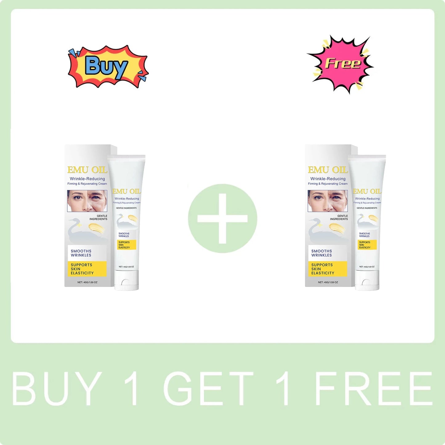 Emu Oil Wrinkle Reducing Cream Firming Lifting Skin Rejuvenating Improve Elasticity Tightening Smoothing Fine Lines Face Care Peaceful Pleasures Health and Wellness Buy 1 Get 1 Free