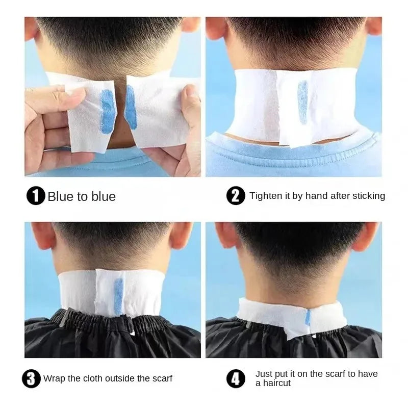 100-Pack Disposable Barber Neck Strips – White & Black Roll