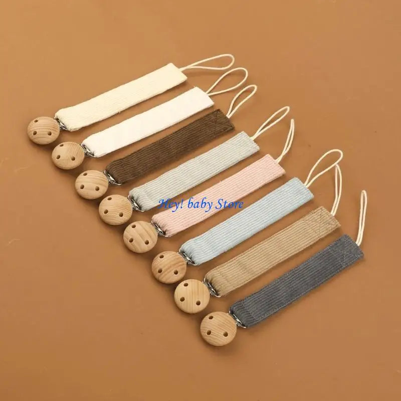 Corduroy Baby Pacifier Clip Chain | Soft Newborn Holder