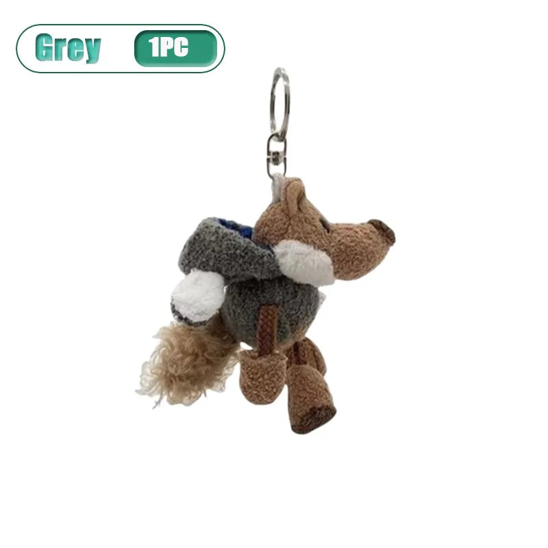Wolf Plush Keychain Backpack Charm | Cute Stuffed Animal Gift