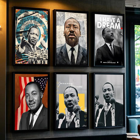 Martin Luther King Jr. HD Waterproof Wall Poster – PVC Decor Wall Art Poster Peaceful Pleasures Health and Wellness