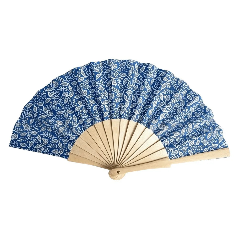 Lemon Print Folding Hand Fan | Wooden Handle Chinese Style Folding Hand Fan Peaceful Pleasures Health and Wellness Style 4
