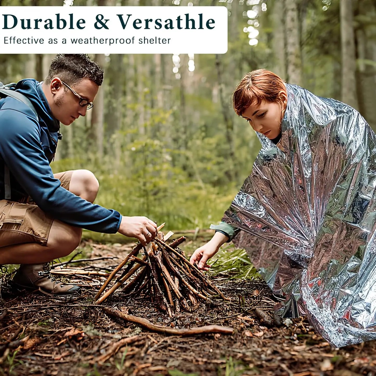 140x210cm Emergency Blanket Outdoor Survive First Aid Rescue Kit Windproof Waterproof Foil Thermal Blanket for Outdoors Camping Peaceful Pleasures Health and Wellness
