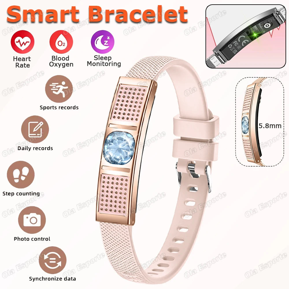 Smart Bracelet For Women With Health and Sleep Monitoring Multiple Exercise Modes,Women's Health Monitoring Smartwatch New HW12 Peaceful Pleasures Health and Wellness Gold