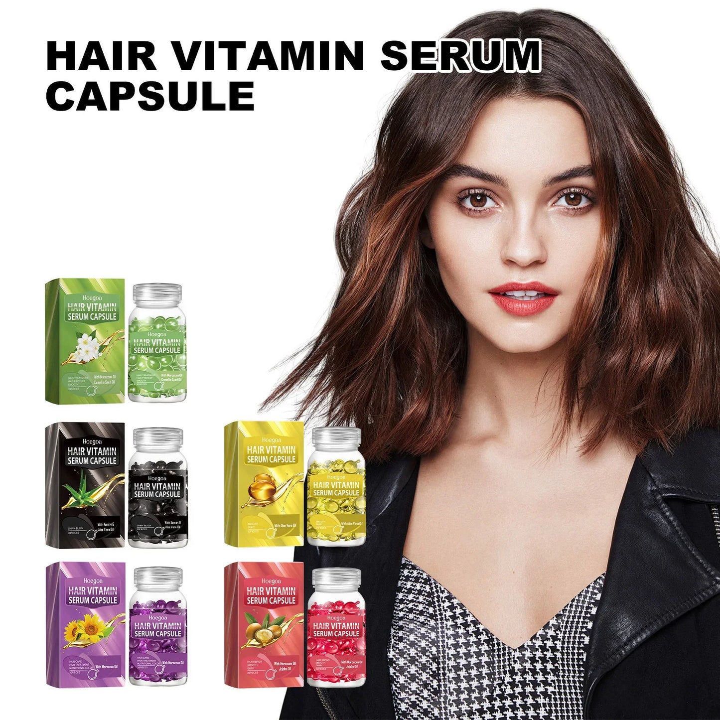 HOEGOA Moroccan Hair Vitamin Capsules – Nourishing Repair Essence