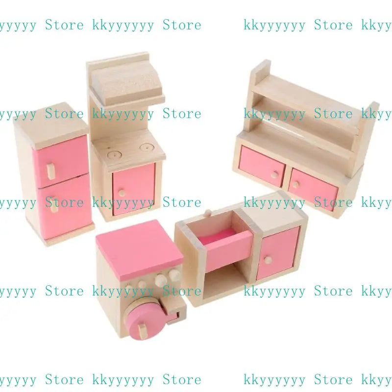 1:12 Miniature Dollhouse Furniture Set – All Rooms Playset