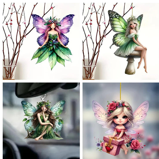 Acrylic Elf & Butterfly Fairy Pendant – Bag, Car & Home Décor Acrylic Pendant Charm Oasis Select