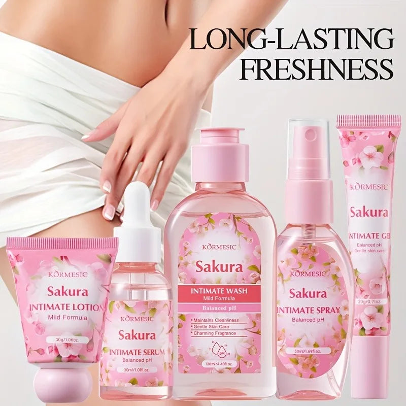 Sakura Women's Intimate Care 5-Piece Set – Cleanse & Refresh