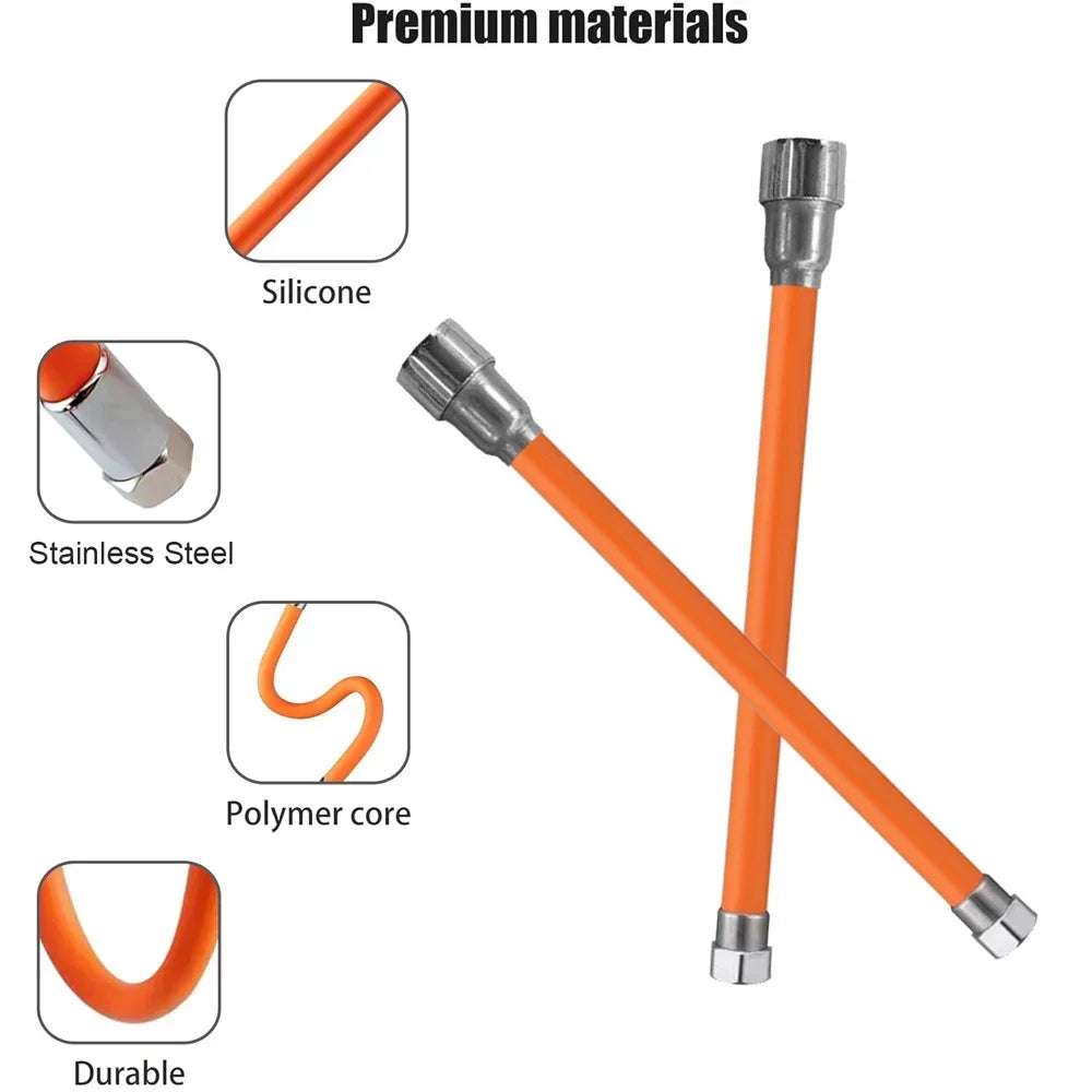 Stainless Steel Tap Hose Extender Adjustment Free Bend Splash Proof Universal 360 Degree Extension Tube Adapter Kitchen Sink Peaceful Pleasures Health and Wellness