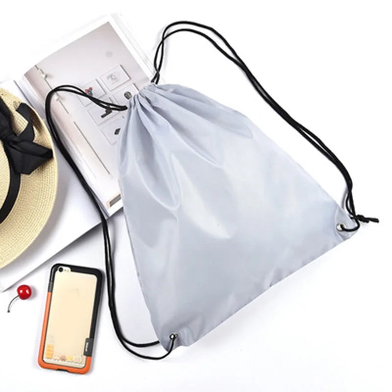 Drawstring Backpack Storage Bag Solid Color Portable for School Sport Travel Shoes Cycling Storage Bag Solid Color Portable Peaceful Pleasures Health and Wellness