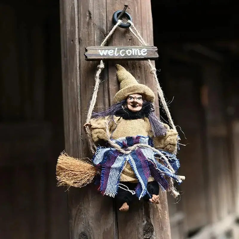 Halloween Hanging Witch Ghost Dolls Scary Flying Pendant DIY Party