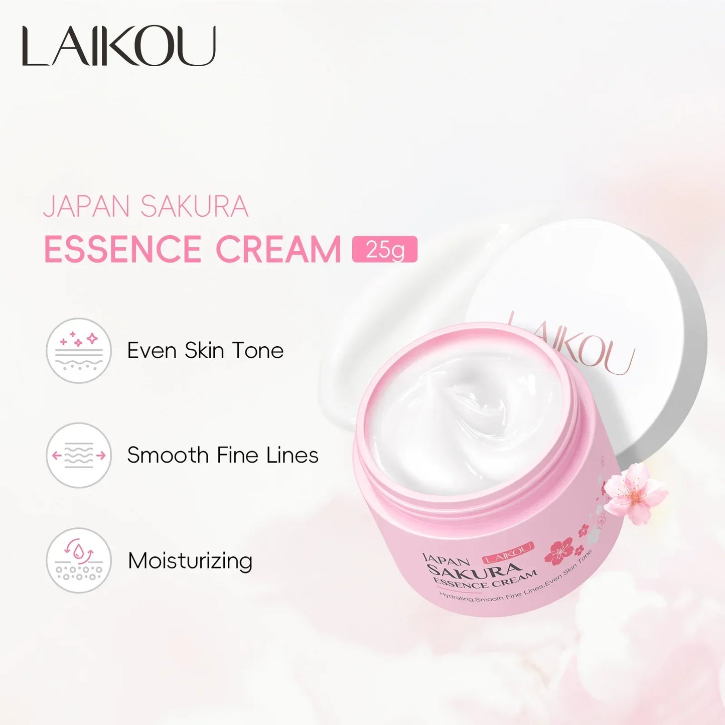 LAIKOU Sakura Cherry Blossom Facial Cream Moisturizer Peaceful Pleasures Health and Wellness