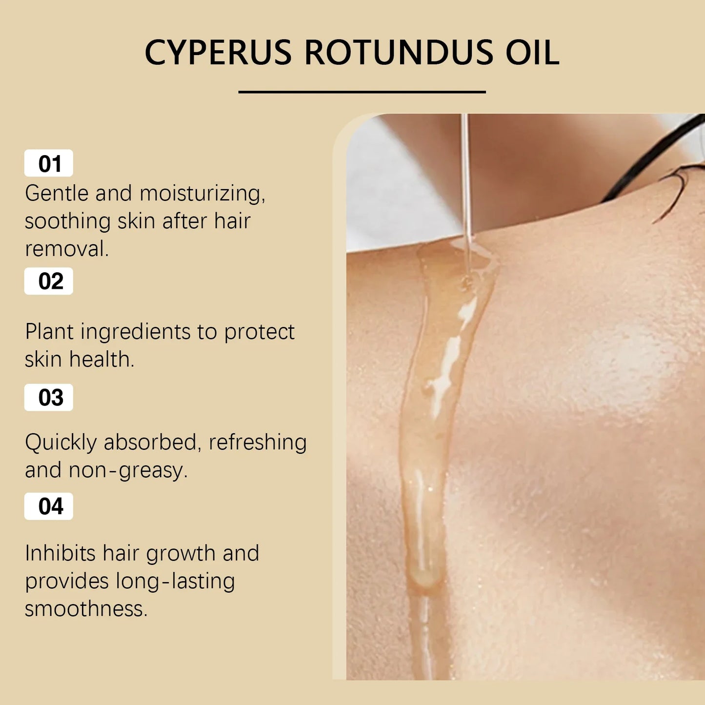 Cyperus Rotundus Hair Inhibitor Oil – Body & Face 60ml