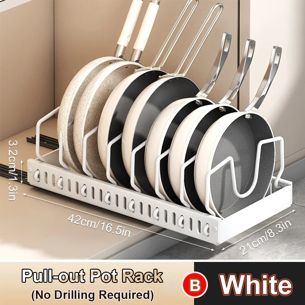 Pull-Out Pots & Pans Organizer | Sliding Cabinet Rack