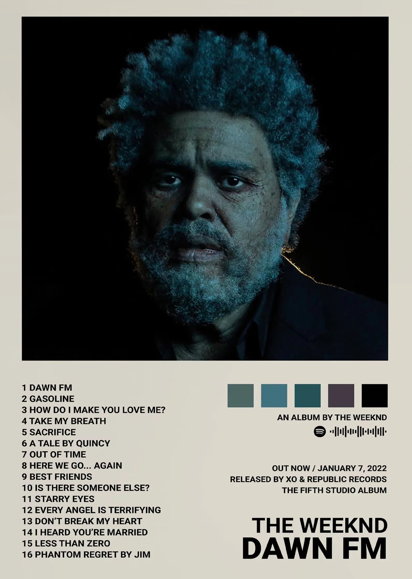 Music Album Star The Weeknd Hip Hop Posters Prints Canvas Painting Singer Wall Art Picture for Living Room Home Decoration Gift Peaceful Pleasures Health and Wellness DM8-3 20x30cm Unframed