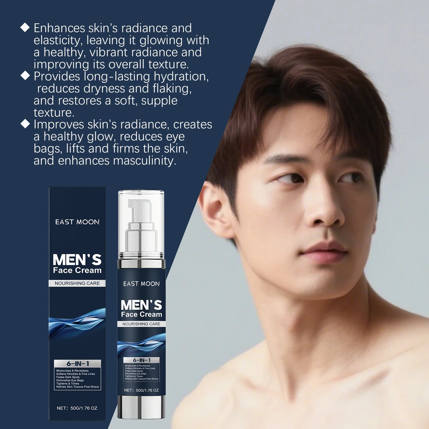 East Moon Men's Deep Moisturizing Face Cream | Aftershave & Eye