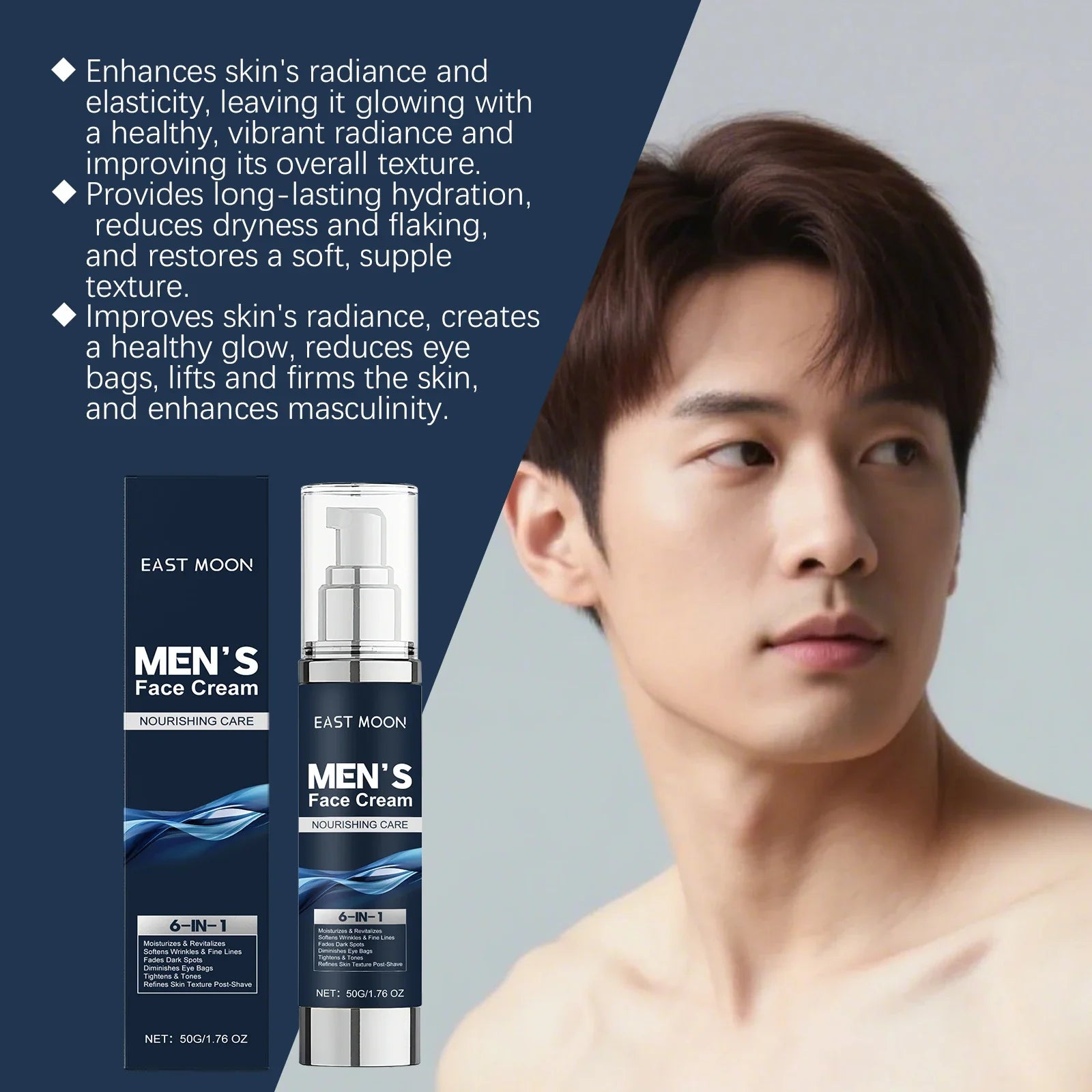 East Moon Men's Deep Moisturizing Face Cream – Aftershave & Eye Men's Face Cream Oasis Select