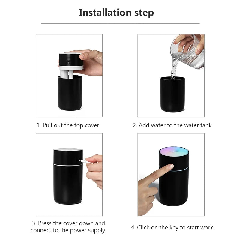 HOMEFISH Mini Portable USB Rechargeable Aroma Humidifier & Diffuser