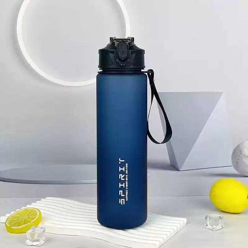 750ml Frosted BPA-Free Sports Water Bottle with Carry Rope
