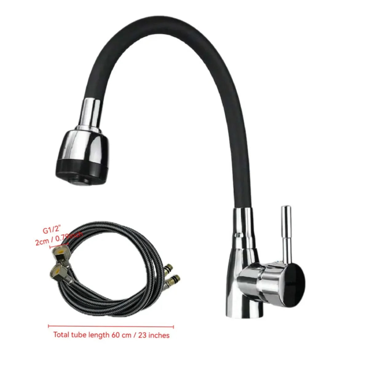 304 Stainless Steel Kitchen Faucet | Single Handle, Ceramic Valve