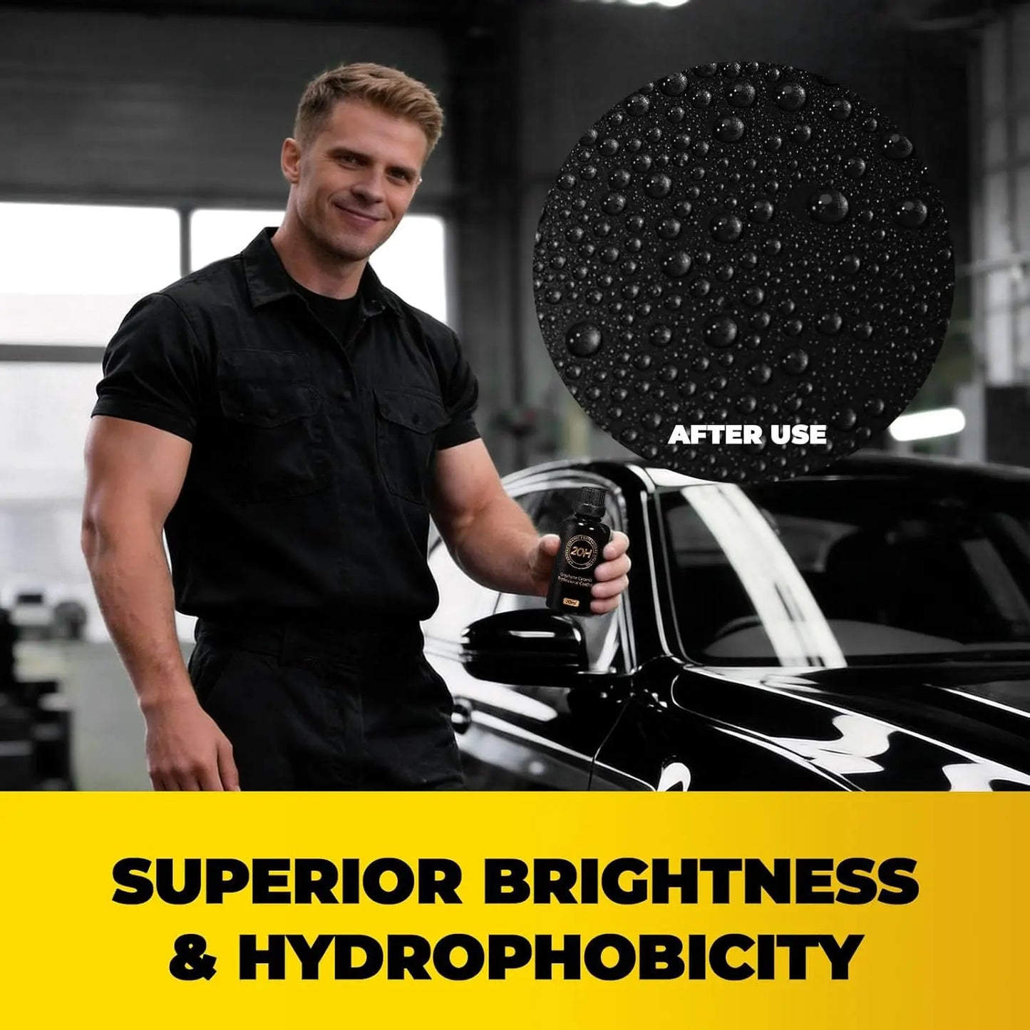 20H Graphene Ceramic Coating for Cars 70ml Professional Ceramic Coating High Gloss Finish Hydrophobic Scratch Protection Peaceful Pleasures Health and Wellness
