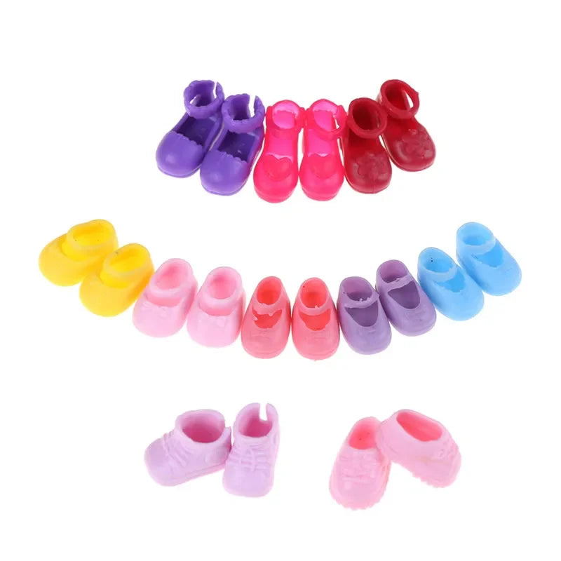 5 Pairs Miniature Doll Shoes & Boots – 1/12 Scale Accessories