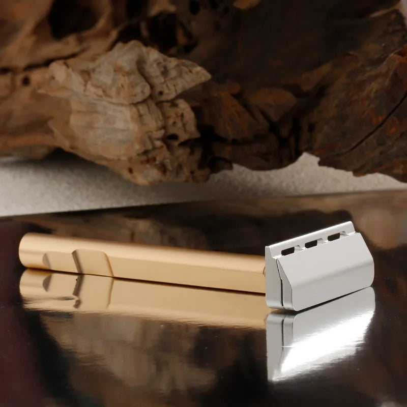 YAQI Tachi Aluminum Version Lightweight Single Edge Safety Razor Minimalist Design for Smooth Shaving Peaceful Pleasures Health and Wellness