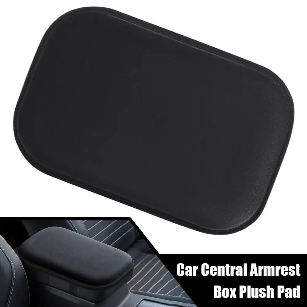 Black Car Armrest Cushion Pad – Plush Console Cover