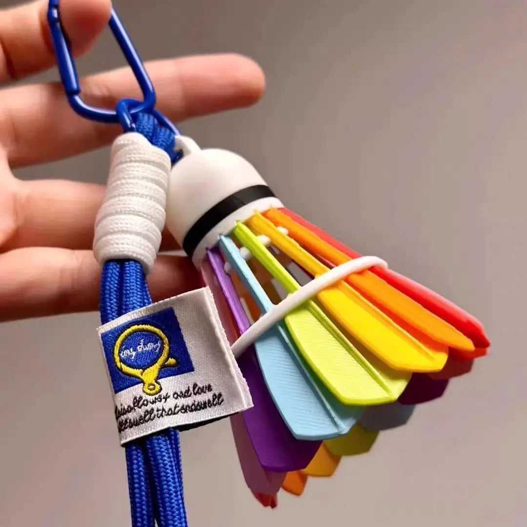Dark Blue Badminton Keychain Pendant | Sports Backpack Charm